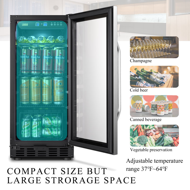 Full size beer fridge deals glass door